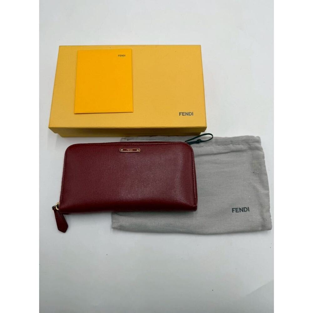 FENDI round zipper wallet, long wallet, Selleria, dust bag, box- B244